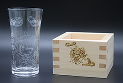 純米酒ちゃん 日本酒セット<八口グラス+酒升>【清涼】