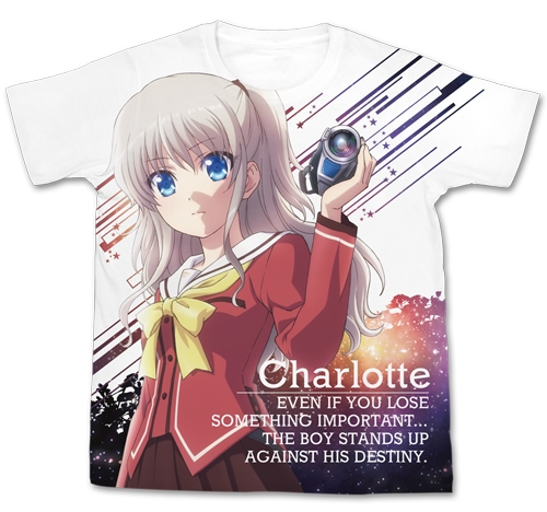 グッズ Tシャツ Charlotte シャーロット 友利奈緒フルグラフィックtシャツ White S ゲーマーズ キャラクターグッズ商品の総合通販