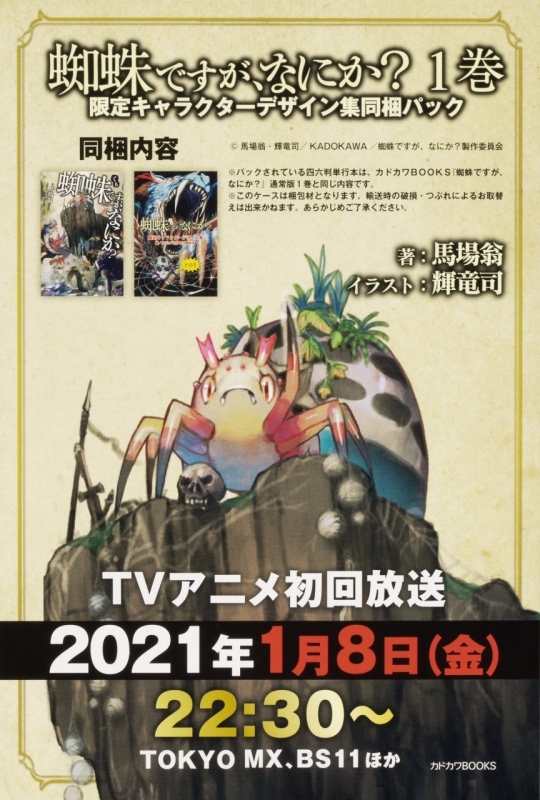 小説 蜘蛛ですが なにか 1 限定キャラクターデザイン集同梱パック ゲーマーズ 書籍商品の総合通販