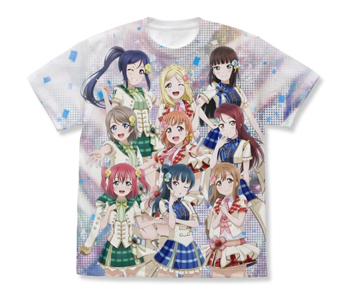 グッズ Tシャツ ラブライブ サンシャイン Aqours フルグラフィックtシャツ White S ゲーマーズ キャラクターグッズ商品の総合通販