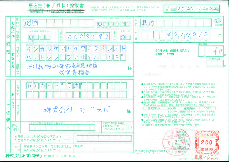 令和6年能登半島地震 支援募金 途中経過