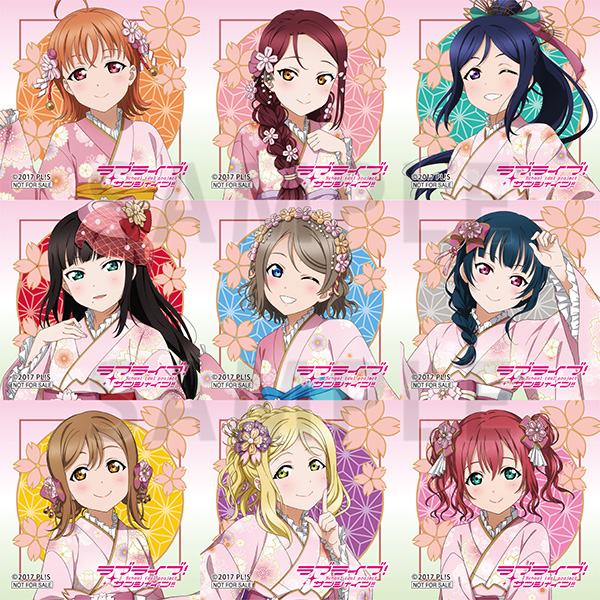桜和装の描き下ろしイラストを使用したステッカー(全9種)
