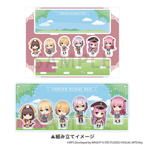 アクリルジオラマ「ヘブンバーンズレッド」02/ピクニックver. 第31A部隊(ミニキャライラスト)