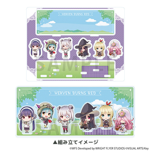 アクリルジオラマ「ヘブンバーンズレッド」04/ピクニックver. 第31C部隊(ミニキャライラスト)