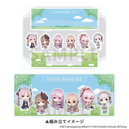 アクリルジオラマ「ヘブンバーンズレッド」05/ピクニックver. 第30G部隊(ミニキャライラスト)