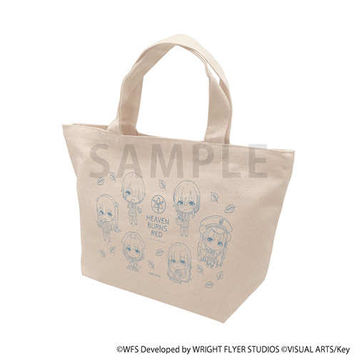 ランチトート「ヘブンバーンズレッド」01/ピクニックver. 第31A部隊(ミニキャライラスト)