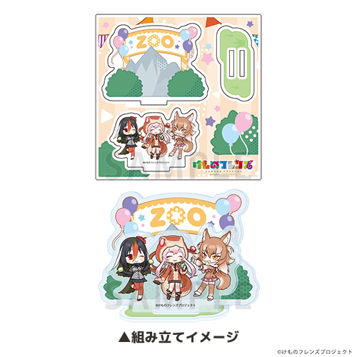 アクリルスタンドプレート「けものフレンズ」01/タイパン＆ニホンオオカミ＆ヤンバルクイナ(POP Artイラスト)