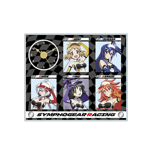 アクリルクロック　響&翼&クリス&奏&未来　SYMPHOGEAR RACING ver.