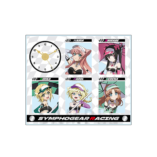 アクリルクロック　マリア&調&切歌&セレナ&キャロル　SYMPHOGEAR RACING ver.
