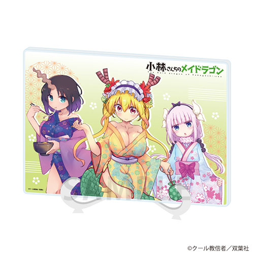 アクリルアートボード(A5サイズ)「小林さんちのメイドラゴン」01/トール&カンナ&エルマ 着物ver,(描き下ろしイラスト)